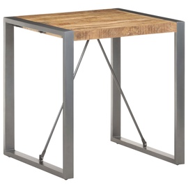 Обеденный стол VLX 321599, серебристый/дерево, 700 мм x 700 мм x 750 мм