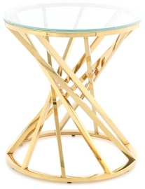 Kafijas galdiņš Kayoom Wesley 225, caurspīdīga/zelta, 50 cm x 50 cm x 55 cm