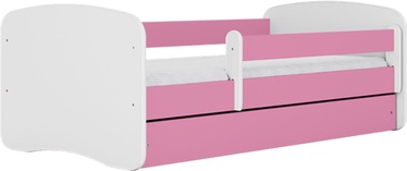 Bērnu gulta vienvietīga Kocot Kids Babydreams, balta/rozā, 164 x 90 cm, ar nodalījumu gultas veļai