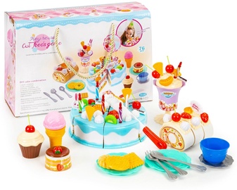 Mänguköögi tarbed, köögi mänguasjad EcoToys Cake Set Birthday Party, mitmevärviline