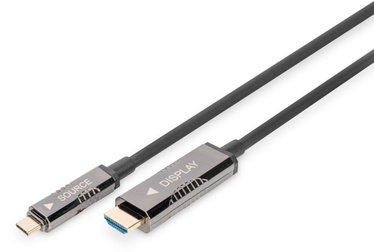 Kabelis Digitus USB-C - HDMI 4K USB-C, HDMI, 15 m, juoda