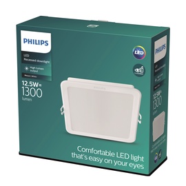 Įmontuojamas šviestuvas įleidžiamas Philips Meson, 12.5W, 4000°K, LED, baltas