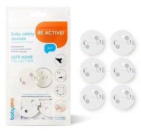 Защита для розетки BabyOno Electrical Outlet Safety Cover, пластик, белый, 6 шт.