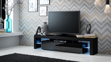 TV-laud Cama Meble RTV Solo, must, 35 cm x 200 cm x 45 cm