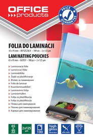 Lamineerimiskile Office Products, 125 μm x 95 mm x 65 mm, 100 tk