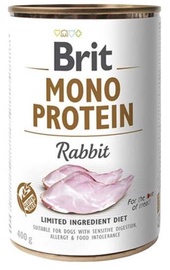Mitrā barība (konservi) suņiem Brit Mono Protein Rabbit, truša gaļa, 0.4 kg