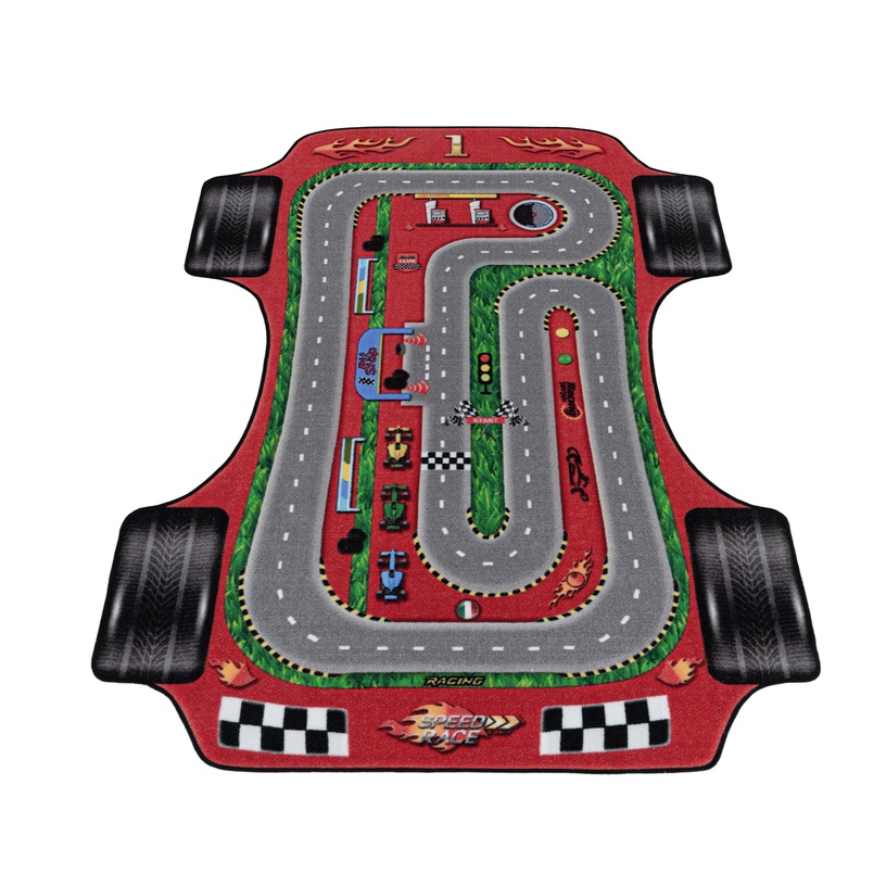 Paklājs iekštelpu Play Racetrack, sarkana, 230 cm x 160 cm