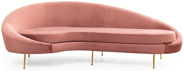 Dīvāns Hanah Home Eses, zelta/rozā, kreisais, 255 x 120 cm x 85 cm