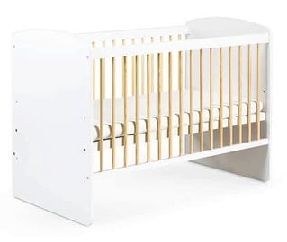 Bērnu gulta Klups Karolina II, balta/priežu, 124 x 66 cm