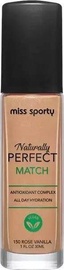 Tonālais krēms Miss Sporty Naturally Perfect Match 150 Rose Vanilla, 30 ml