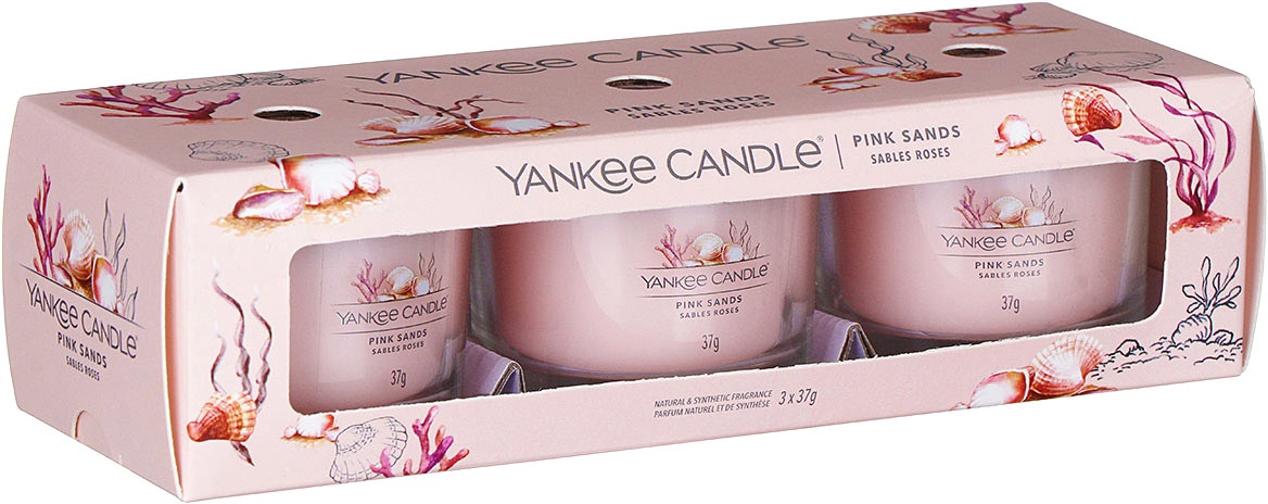 Yankee Candle Pink Sands (candle/3x37g) - Scented Candle Set Pink Sand