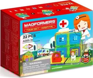 Magnetkonstruktor Magformers Town Set Hospital 717006, plastik/magnet