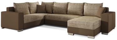 Kampinė sofa Marco Berlin 03, Soft 15, ruda/smėlio, dešininė, 210 x 312 cm x 92 cm