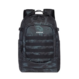 Portatīvā datora mugursoma Rivacase 7631 navy camo 28L Rucksack, melna/tumši pelēka/tumši zila, 28 l, 15.6"