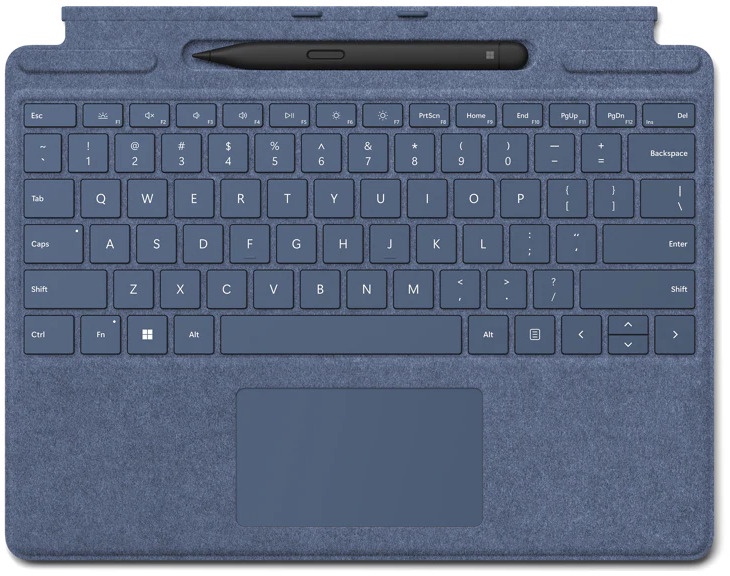 Klaviatūra Microsoft Surface Pro Signature Keyboard with Slim Pen 2 EN, zila, bezvadu