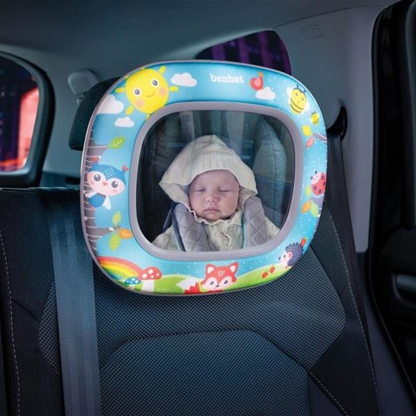 Automašīnas spogulis bērna novērošanai BenBat Night & Day Forest Fun, zila