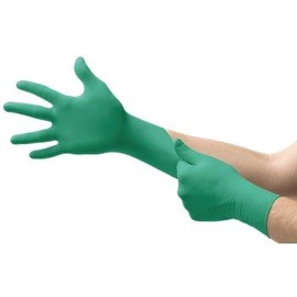 Перчатки прорезиненные Ansell TouchNTuff, для взрослых, нитрил, зеленый, M, 100 шт.