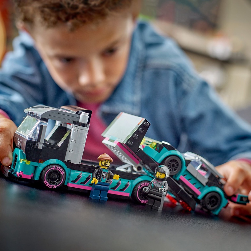Konstruktor LEGO® City Võidusõiduauto ja autoveok 60406