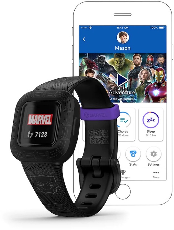Умные часы Garmin Vivofit jr. 3 Marvel 010-02441-10, черный