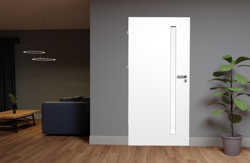 Полотно межкомнатной двери Domoletti SIMI, левосторонняя, белый, 203.5 x 74.4 x 6.5 см