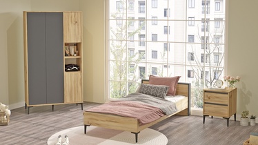 Guļamistabas mēbeļu komplekts Kalune Design AR16-KA, iekštelpu, ozola/antracīta