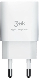 Telefona lādētājs 3MK Hyper, USB 2.0/USB Type C, balta, 20 W