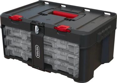 Instrumentu kaste Keter Stack’N’Roll, 481 mm x 332 mm x 233 mm, melna/sarkana