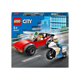 Konstruktors LEGO® City Policijas motocikla pakaļdzīšanās automašīnai 60392, 59 gab.