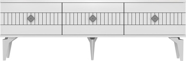 TV-laud Kalune Design Midas, valge/hõbe, 150 cm x 30 cm x 45.6 cm