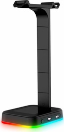 Austiņu statīvs Mozos D9 RGB, melna