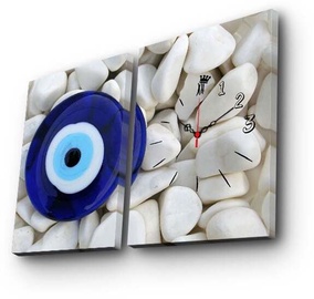 Pulkstenis - bilde Wallity Canvas 2P3040CSMOR-9, zila/balta, koks/kanva, 64 cm x 40 cm