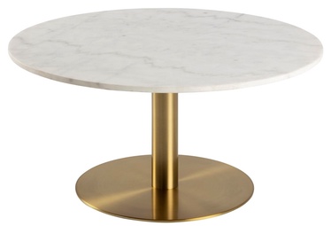 Kafijas galdiņš Actona Corby 61503, misiņa/balta, 900 mm x 900 mm x 450 mm
