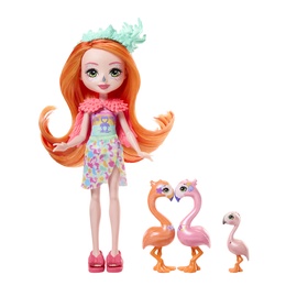 Lėlė su priedais Enchantimals Flamingo family HRX85, 22 cm