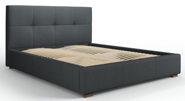 Кровать двухместная Micadoni Home Sage, 140 x 200 cm, темно-серый, с решеткой