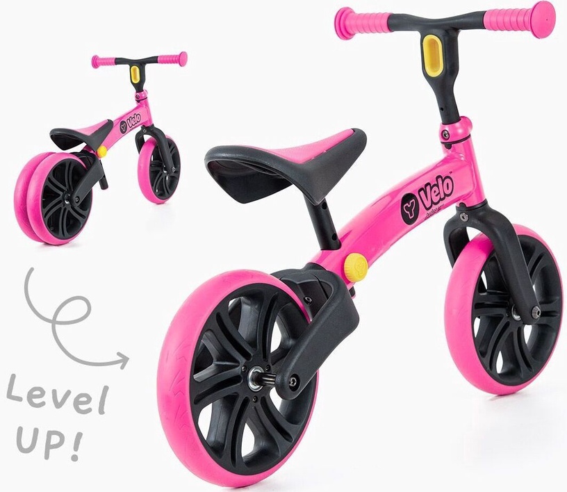 Балансирующий велосипед YVolution YVelo Junior YV101050, детские, черный/розовый, 10″ (поврежденная упаковка)