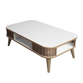 Kafijas galdiņš Kalune Design Eylül, brūna/balta, 600 mm x 1050 mm x 346 mm