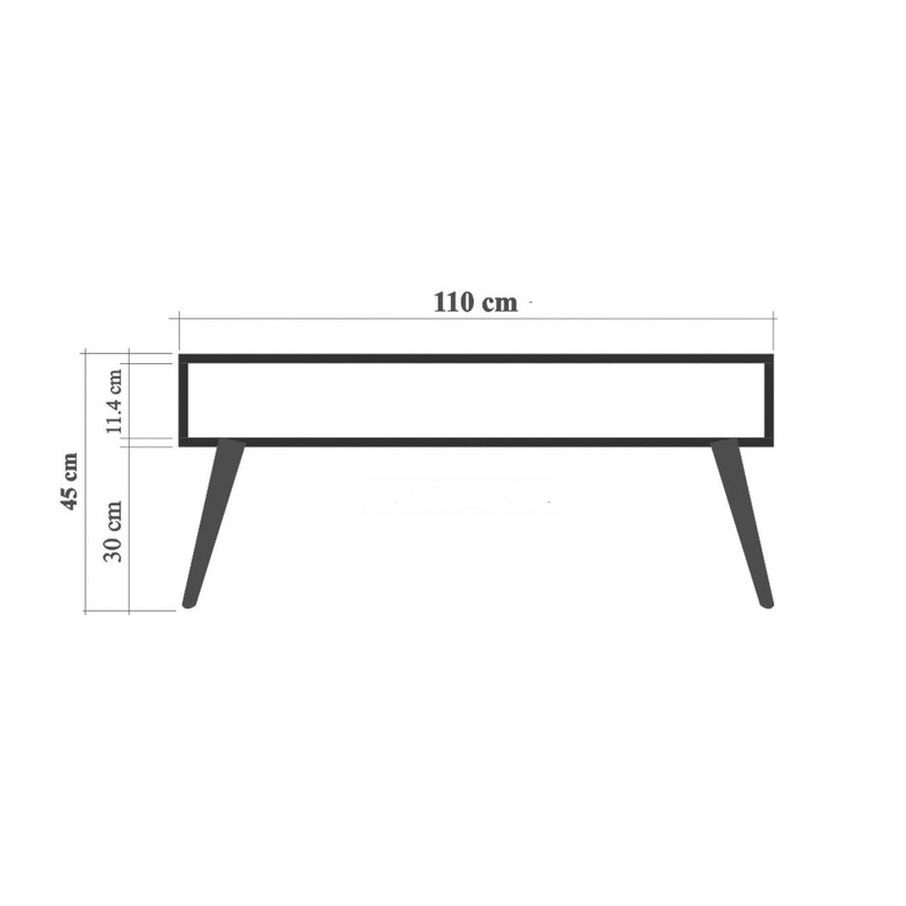 Журнальный столик Kalune Design Viva 729, коричневый, 60 см x 110 см x 45 см