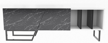 TV-laud Kalune Design Linossa, valge/must, 35 cm x 150 cm x 50.5 cm