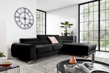 Stūra dīvāns Grayson Loco 10, melna, labais, 205 x 278 cm x 92 cm