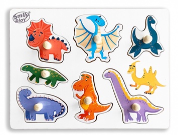 Деревянные пазлы Smily Play Dinosaurs SPW83802, многоцветный