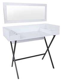 Kosmētikas galds Kalune Design Lima 811MDD5106, balta/melna, 50 cm x 100 cm x 89 cm, ar spoguli