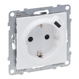 Pistikupesa Legrand Suno 721129, maandusega, valge