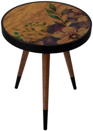 Kohvilaud Kalune Design Circle Wooden Flower, tumepruun, 450 mm x 450 mm x 450 mm