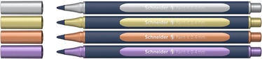 Lodīšu pildspalva Schneider Metallic, daudzkrāsaina, 0.4 mm, 4 gab.