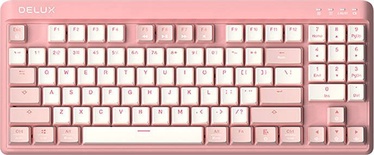 Клавиатура Delux KM18DB Gateron G Pro Английский (US), розовый