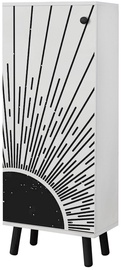Apavu skapis Kalune Design Vegas SB 963, balta/melna, 38 cm x 50 cm x 135 cm
