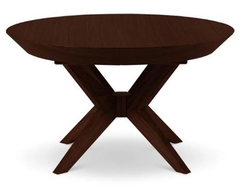Обеденный стол c удлинением Micadoni Home Virginia, темно коричневый, 120 - 220 см x 120 см x 76 см