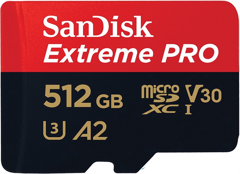 Mälukaart SanDisk Extreme PRO, 512 GB, 200 Mb/s - 140 Mb/s