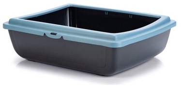 Кошачий туалет с рамкой Beeztees Juliet Eco 400534, синий/черный, закрытый, 48 см x 38 см x 14 см