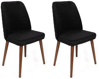 Ēdamistabas krēsls Kalune Design Tutku 351 V2 974NMB1694, matēts, melna/valriekstu, 49 cm x 50 cm x 90 cm, 2 gab.